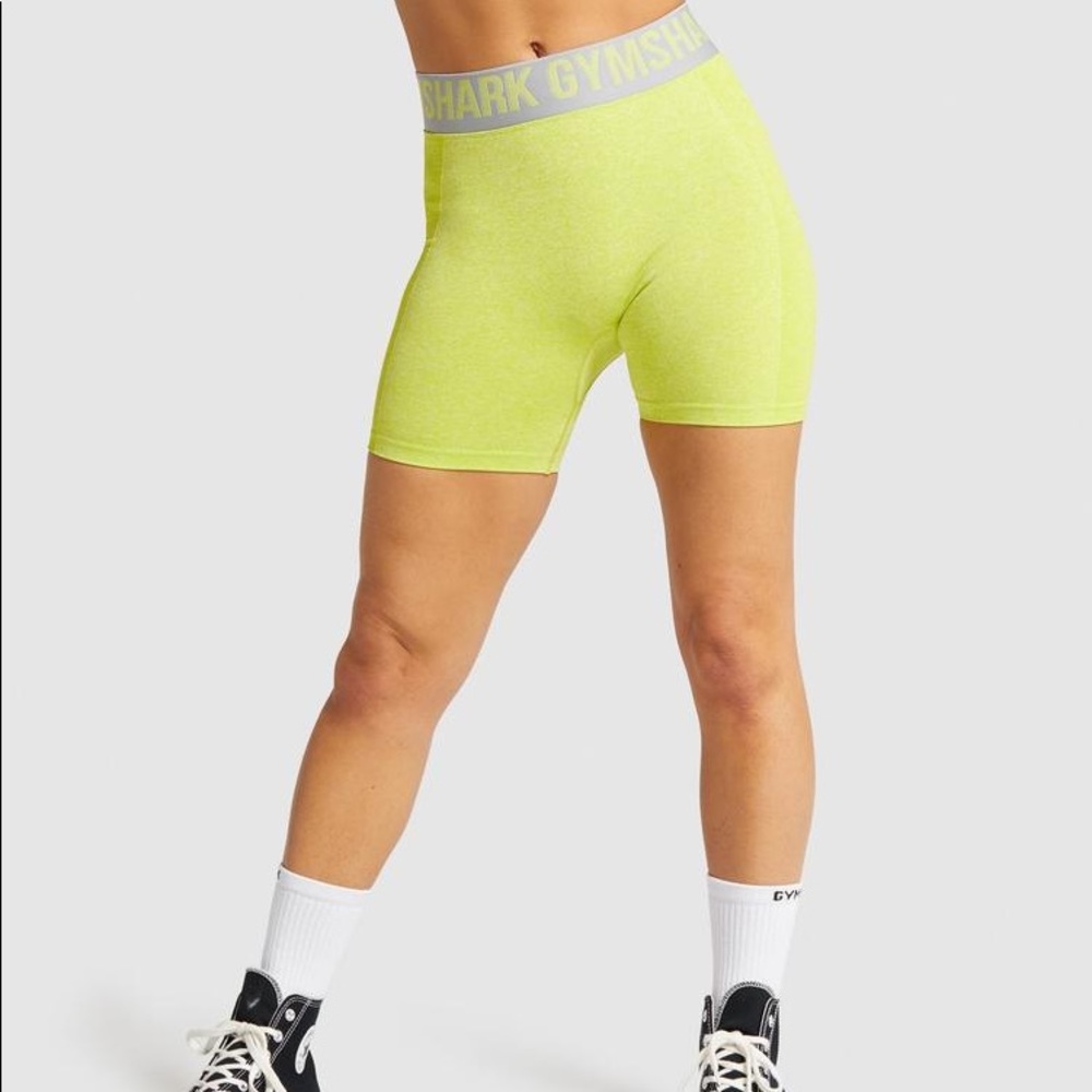 GYMSHARK Flex Shorts Lime/Grey Size S